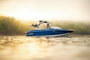 A Supreme boat on the water.