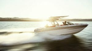 S240 zooming across lake