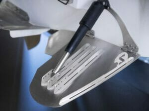 Supreme closeup of Quick Surf system on the back of the stern.