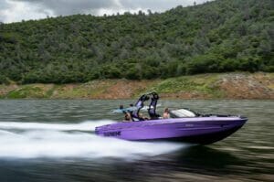 Supreme Boats speeding through a body of water.