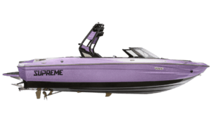 An S220 Supreme in purple featured from the side profile