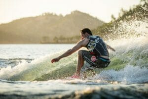 Grant Korgan wakesurfing